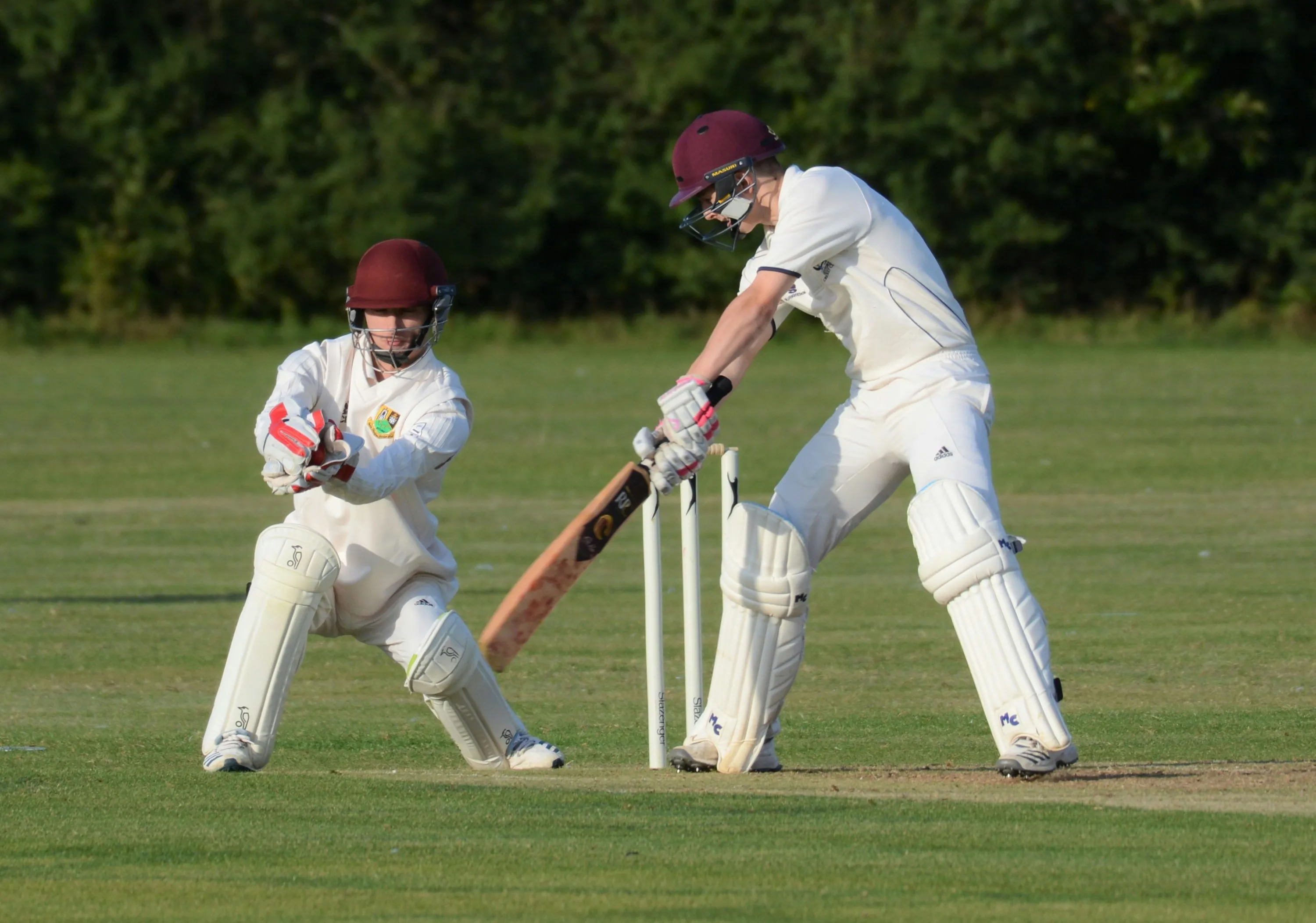 Cricket player in action